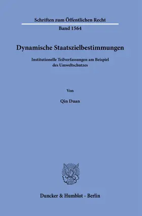 Duan |  Dynamische Staatszielbestimmungen | Buch |  Sack Fachmedien