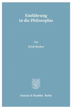 Becher |  Einführung in die Philosophie. | eBook | Sack Fachmedien