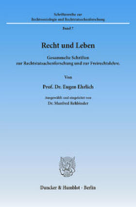 Rehbinder / Ehrlich |  Recht und Leben. | eBook | Sack Fachmedien