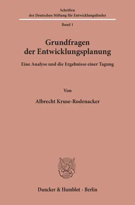 Kruse-Rodenacker |  Grundfragen der Entwicklungsplanung. | eBook | Sack Fachmedien