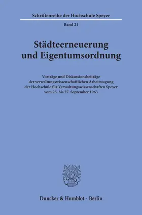  Städteerneuerung und Eigentumsordnung. | eBook | Sack Fachmedien