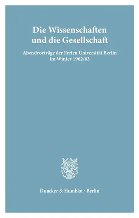  Die Wissenschaften und die Gesellschaft | eBook | Sack Fachmedien