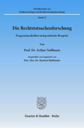 Nußbaum |  Die Rechtstatsachenforschung. | eBook | Sack Fachmedien