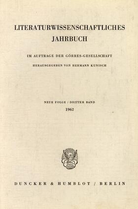 Kunisch |  Literaturwissenschaftliches Jahrbuch. | eBook | Sack Fachmedien