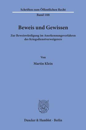 Klein | Beweis und Gewissen. | E-Book | sack.de