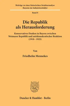 Mennekes |  Die Republik als Herausforderung. | eBook | Sack Fachmedien