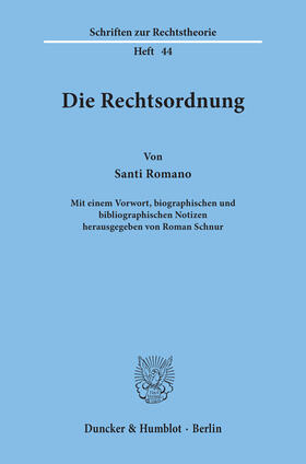 Romano / Schnur |  Die Rechtsordnung | eBook | Sack Fachmedien