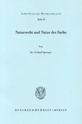 Sprenger | Naturrecht und Natur der Sache. | E-Book | sack.de