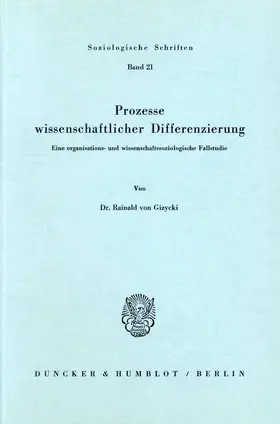 Gizycki |  Prozesse wissenschaftlicher Differenzierung | eBook | Sack Fachmedien