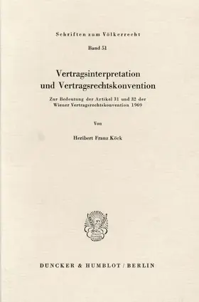 Köck | Vertragsinterpretation und Vertragsrechtskonvention. | E-Book | sack.de