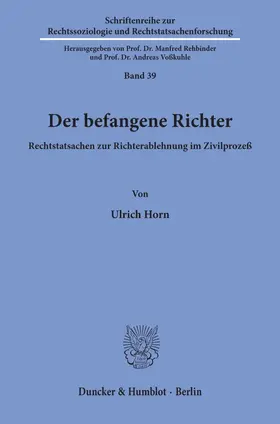 Horn |  Der befangene Richter. | eBook | Sack Fachmedien