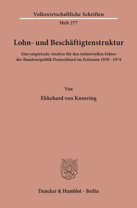 Knorring |  Lohn- und Beschäftigtenstruktur. | eBook | Sack Fachmedien