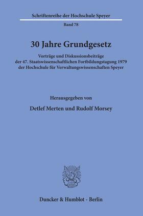 Merten / Morsey |  30 Jahre Grundgesetz. | eBook | Sack Fachmedien