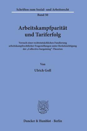 Goll |  Arbeitskampfparität und Tariferfolg. | eBook | Sack Fachmedien