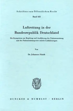 Stindt |  Luftrettung in der Bundesrepublik Deutschland. | eBook | Sack Fachmedien