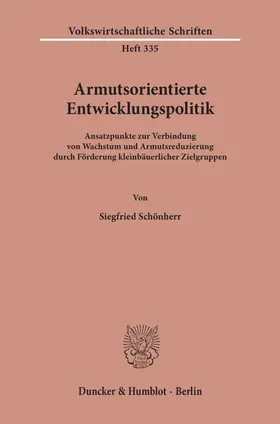 Schönherr |  Armutsorientierte Entwicklungspolitik. | eBook | Sack Fachmedien