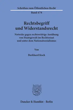 Koch |  Rechtsbegriff und Widerstandsrecht. | eBook | Sack Fachmedien