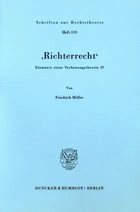 Müller |  'Richterrecht'. | eBook | Sack Fachmedien