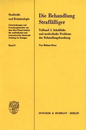 Kury |  Die Behandlung Straffälliger. | eBook | Sack Fachmedien