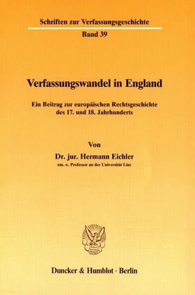 Eichler |  Verfassungswandel in England. | eBook | Sack Fachmedien