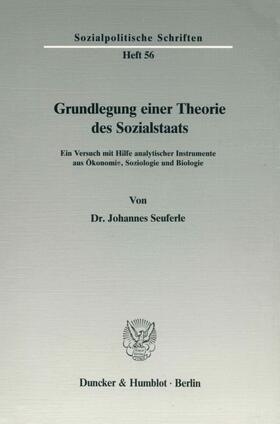 Seuferle |  Grundlegung einer Theorie des Sozialstaats. | eBook | Sack Fachmedien