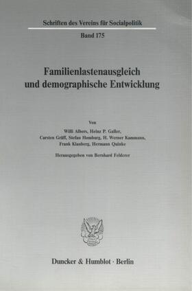 Felderer | Familienlastenausgleich und demographische Entwicklung. | E-Book | sack.de