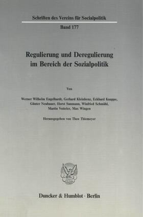 Thiemeyer |  Regulierung und Deregulierung im Bereich der Sozialpolitik. | eBook | Sack Fachmedien