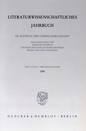 Kunisch / Wolf / Berchem |  Literaturwissenschaftliches Jahrbuch. | eBook | Sack Fachmedien