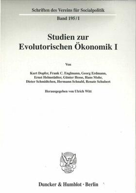 Witt |  Studien zur Evolutorischen Ökonomik I. | eBook |  Sack Fachmedien