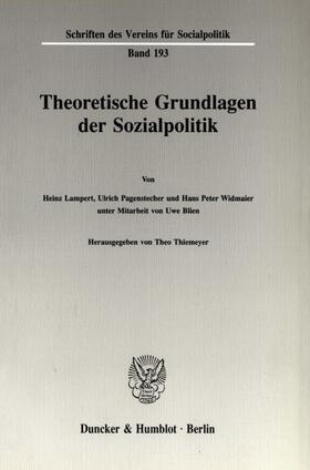 Thiemeyer |  Theoretische Grundlagen der Sozialpolitik (I). | eBook | Sack Fachmedien