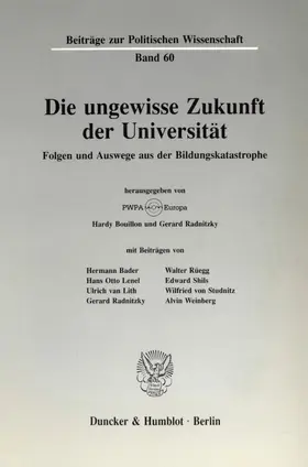 Bouillon / Radnitzky |  Die ungewisse Zukunft der Universität. | eBook | Sack Fachmedien