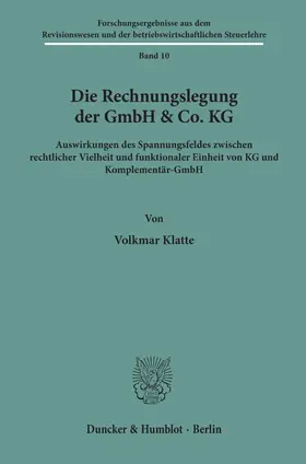 Klatte |  Die Rechnungslegung der GmbH & Co. KG. | eBook | Sack Fachmedien