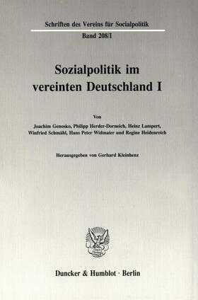 Kleinhenz |  Sozialpolitik im vereinten Deutschland I. | eBook | Sack Fachmedien