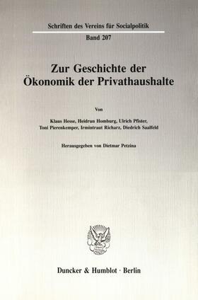 Petzina | Zur Geschichte der Ökonomik der Privathaushalte. | E-Book | sack.de