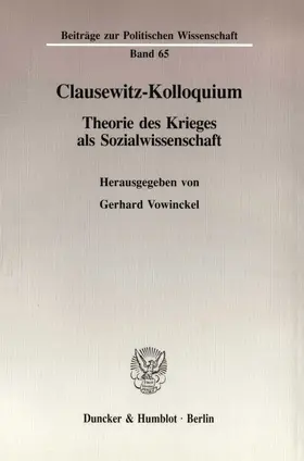 Vowinckel |  Clausewitz-Kolloquium. | eBook | Sack Fachmedien