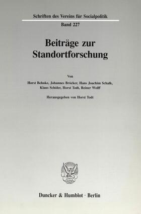 Todt | Beiträge zur Standortforschung. | E-Book | sack.de