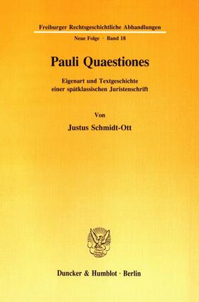 Schmidt-Ott |  Pauli Quaestiones. | eBook | Sack Fachmedien