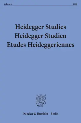 Emad / Fédier / Herrmann |  Heidegger Studies- Heidegger Studien - Etudes Heideggeriennes. | eBook | Sack Fachmedien