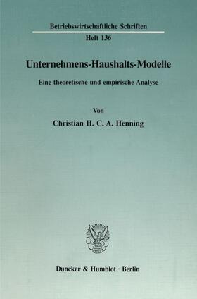 Henning |  Unternehmens-Haushalts-Modelle. | eBook | Sack Fachmedien