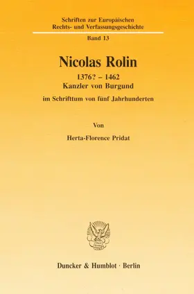 Pridat |  Nicolas Rolin 1376? – 1462. | eBook | Sack Fachmedien