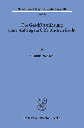 Nedden |  Die Geschäftsführung ohne Auftrag im Öffentlichen Recht | eBook | Sack Fachmedien