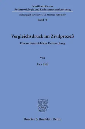 Egli |  Vergleichsdruck im Zivilprozeß. | eBook | Sack Fachmedien