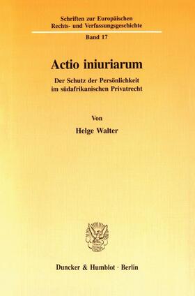 Walter |  Actio iniuriarum. | eBook | Sack Fachmedien