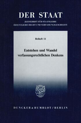  Entstehen und Wandel verfassungsrechtlichen Denkens. | eBook | Sack Fachmedien