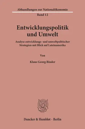 Binder |  Entwicklungspolitik und Umwelt. | eBook | Sack Fachmedien