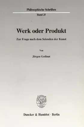 Gedinat |  Werk oder Produkt. | eBook | Sack Fachmedien