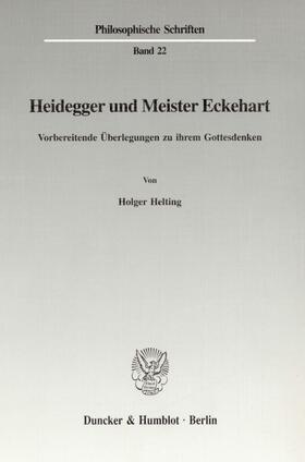 Helting |  Heidegger und Meister Eckehart. | eBook | Sack Fachmedien