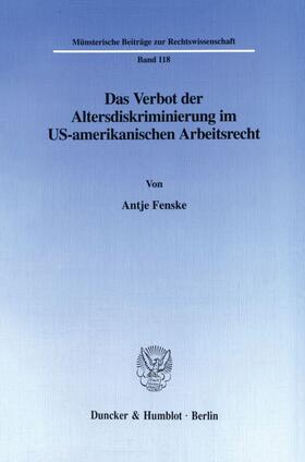 Fenske |  Das Verbot der Altersdiskriminierung im US-amerikanischen Arbeitsrecht. | eBook | Sack Fachmedien