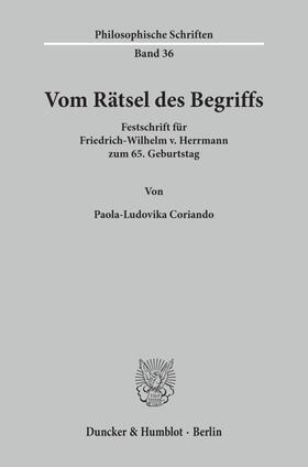 Coriando |  Vom Rätsel des Begriffs. | eBook | Sack Fachmedien