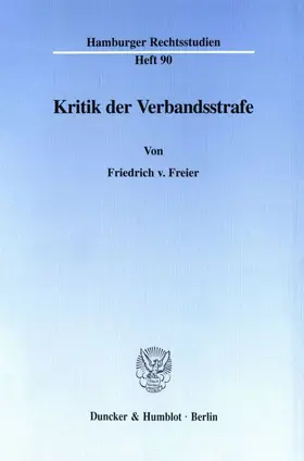 Freier |  Kritik der Verbandsstrafe. | eBook | Sack Fachmedien